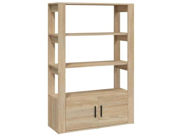 KGFHERENB Sideboard Sonoma-Eiche 80x30x119,5 cm Holzwerkstoff Schrank Kompakter Mehrzweckschrank mit Türen und Ablagen für Wohnzimmer, Flur oder Büro, bietet strukturierten Platzbedarf.