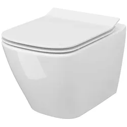 Cersanit, Toilette + Bidet, Miska WC SET B220 City Square Clean On + deska Slim wolnoopadająca (S701-405-ECO)