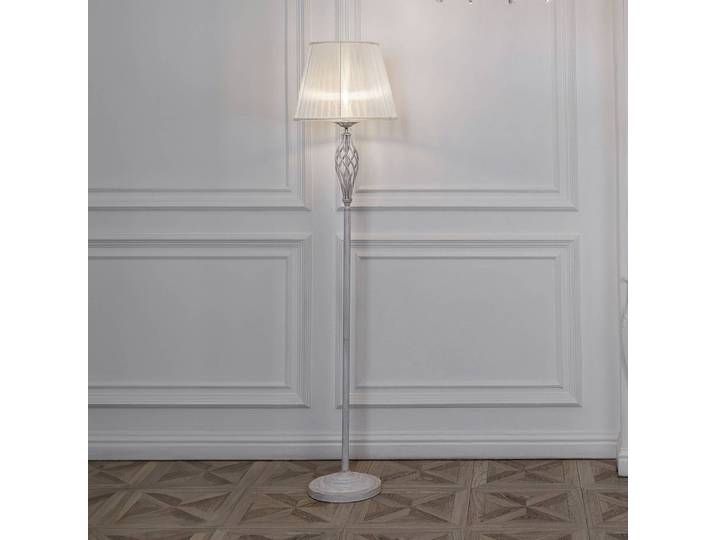 Lampadaire Grace - Type A Ø 38cm Blanc Tissu mélangé E14