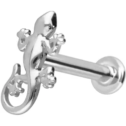 14 Karat Gold Labret mit Innengewinde GECKO
