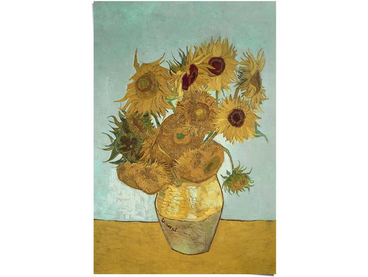 Poster REINDERS Sonnenblumen Vincent van Gogh - Blüte - Pflanze - Berühmtes Gemälde , gelb (farbe bild(er): gelb), B:61cm H:91,5cm, Papier, Bilder, Poster
