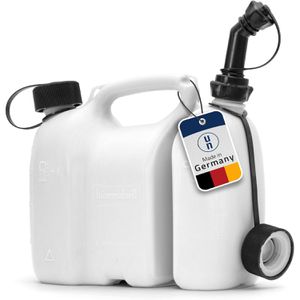 Hünersdorff Kombikanister 803900 Profi, für 3L Benzin & 1,5L Öl, weiß, mit Auslaufrohr