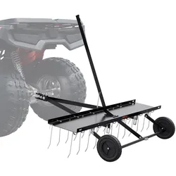 VEVOR Vertikutierer, 1219 mm Vertikutierer mit 24 Federstahlzinken, Rasenvertikutierer für ATV oder Mäher, Rasenrechen mit Hebebügel für den Garten, Bauernhof, Gras