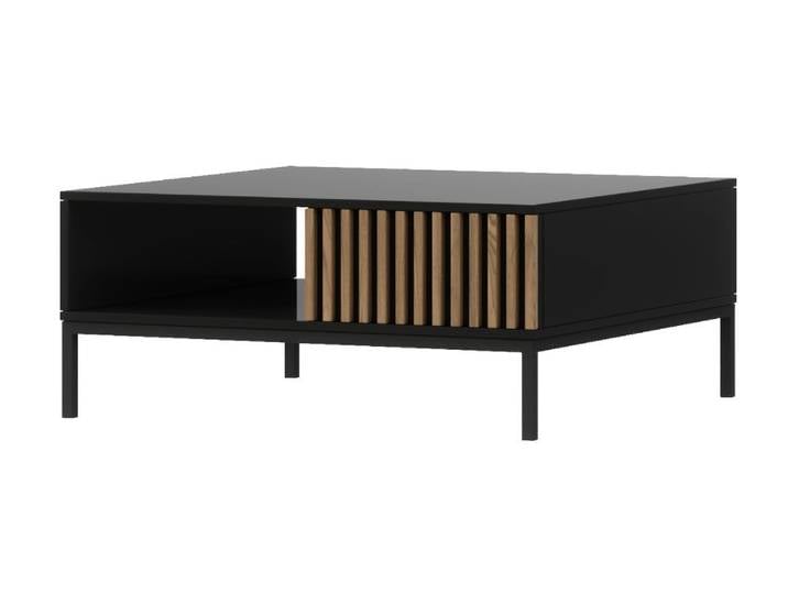 AKTION Couchtisch MEORATI 80x80 cm, schwarz/Eiche Artisan II. Wahl