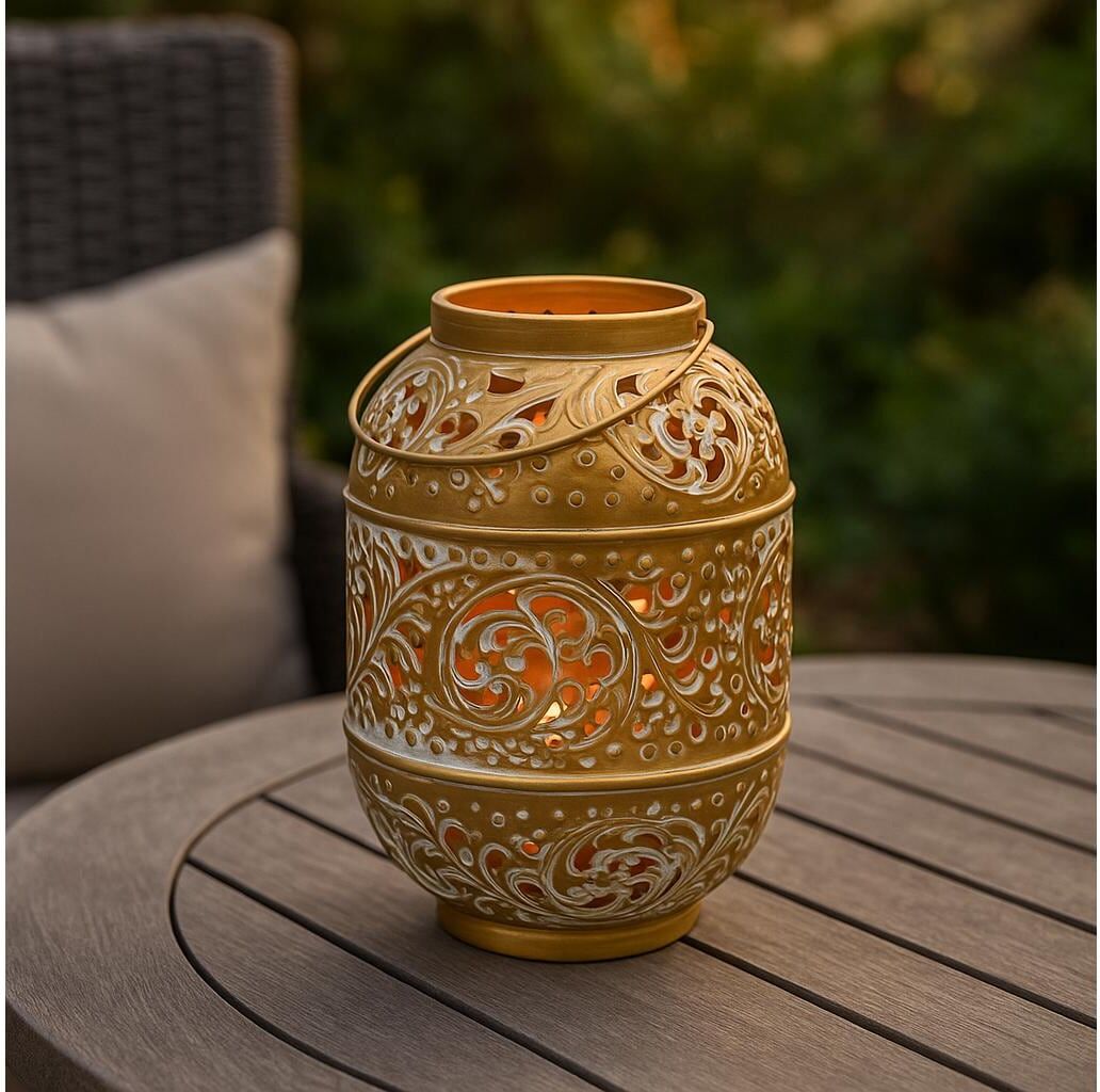 Laterne HOME FASHION "Home Fashion Laterne Laterne", gold, H:16cm T:16cm, Mobilleuchten, Laterne gold Einheitsgröße