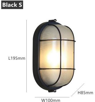 Combo Retail Shop Retro Moisture Explosion Proof Outdoor Wall Light, Vintage Waterproof Ceiling Lamp, Ideal For Wall & Porch Lighting black S cold White 6000k
