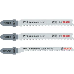 Bosch Stichsägeblätter PRO Laminate, 2608636429, für Laminat, Parkett und Vinyl, 3-teilig