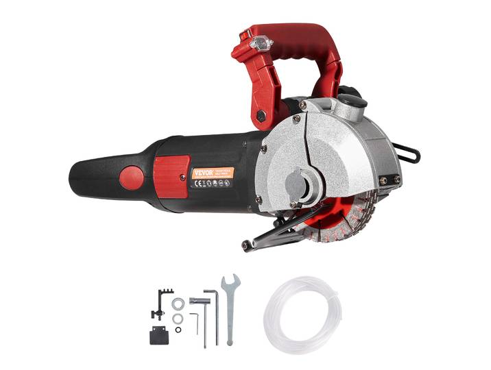 SucceBuy Rainureuse murale 34 mm de profondeur de coupe, machine à découper les murs 4800W, rainureuse murale 38 mm de coupe avec 5 lames de scie