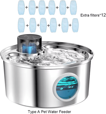 Inspire Picks Cordless Stainless Steel Pet Water Fountain With Motion Sensor & Rechargeable Battery 4