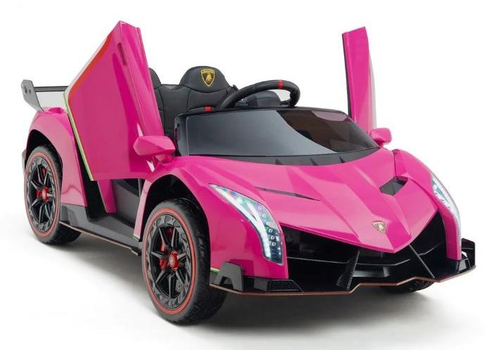 Lamborghini Veneno - Kinder Elektroauto - 12V - mit Fernbedienung - 2-Sitzer - 4x4 - Rosa