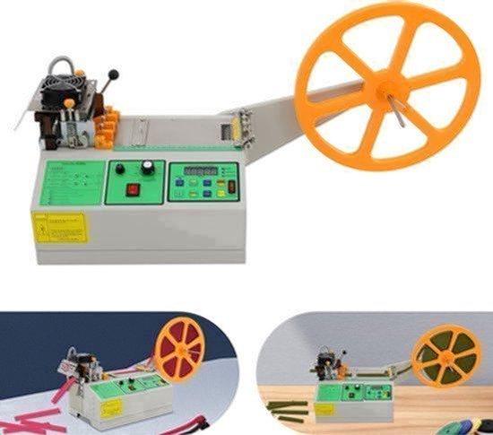 Schneidemaschine für Warm- und Kaltmaterial - 500 W Leistung - 110 mm Schneidbreite - Aus Eisen und Edelstahl - Für Leder und Kunststoff