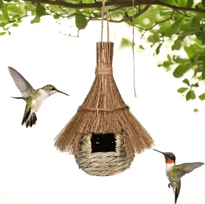 Inspire Curations Handwoven Grass Bird House Hanging Eco Friendly Cozy Bird Nest Shelter Handwoven Grass Bird House Hanging Eco Friendly Cozy Bird Nest Shelter