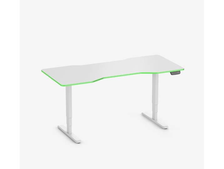 Primus Gamingschreibtisch Cockpit, Weiß Silk-Touch Acid Green 180x80