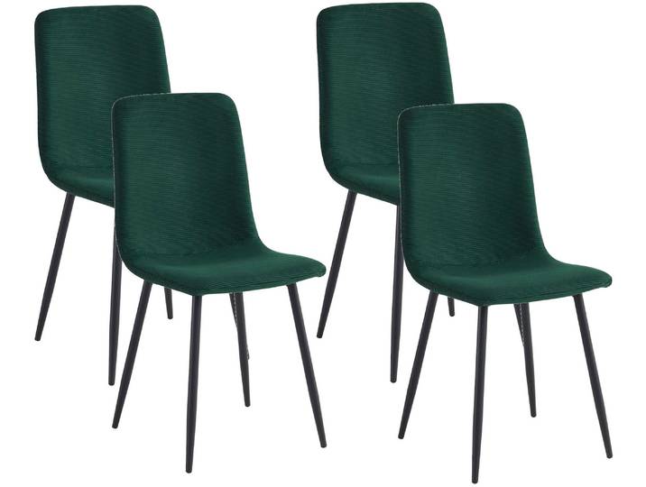 4-Fussstuhl HELA LEIPZIG , grün (moosgrün, schwarz, schwarz, moosgrün), B:44cm H:92cm T:54cm, Metall, Polyester, Stoff, Stühle, 4-Fussstuhl, 4-Fuss,Rundrohrgestell konisch,Cordoptik,Sitzschale gespolstert