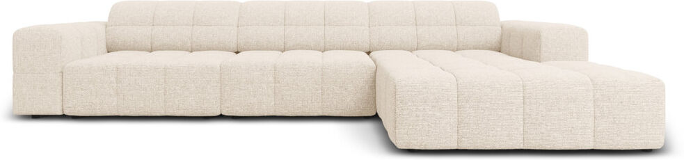 Micadoni Home Chicago 4 Seater Corner Sofa Light Beige 70cm H X 166cm W X 284cm D