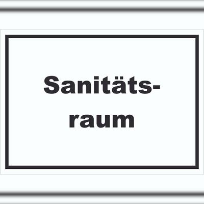 HB-Druck Sanitätsraum Schild mit Text Krankenzimmer waagerecht A2 (420x594mm)