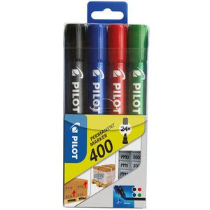 Pilot Permanentmarker SCA-400-S4, 4011S4, Strichbreite 1 - 4 mm, farbig sortiert, 4 Stück