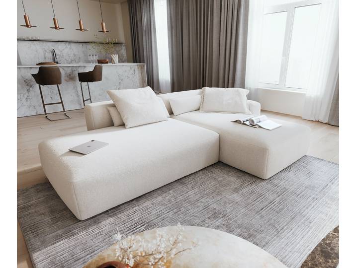 Ecksofa Freestyle Pure 310x200 cm Bouclé Soft Beige, Sofas