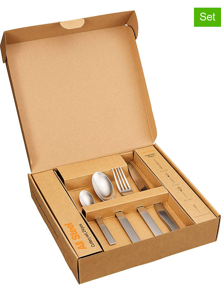 Fiskars 24tlg. Besteck-Set in Silber - onesize