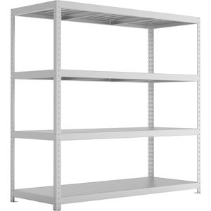META Weitspannregal 20087023, 4 Metallböden, 500kg Fachlast, silber, (B/H/T) 200 x 197 x 80cm