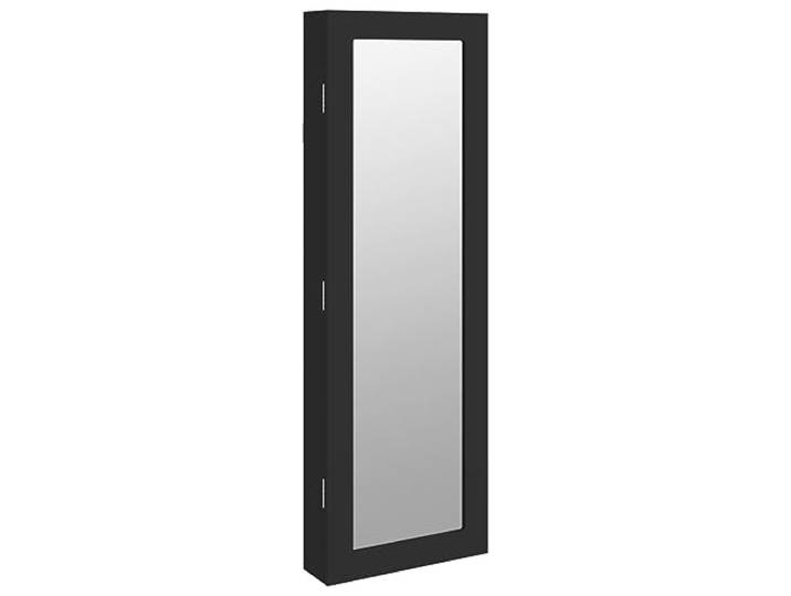 vidaXL Sieradenkast met spiegel wandgemonteerd 30x8,5x90 cm zwart