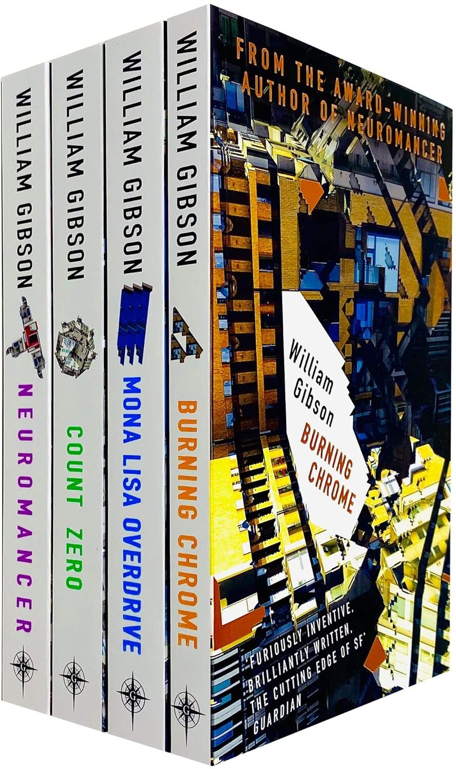Orion Sprawl Series Complete 4 Books Collection Set by William Gibson - Neuromancer, Count Zero, Mona Lisa Overdrive, Burning Chrome - Adult Paperback Cyberpunk Sci-Fi