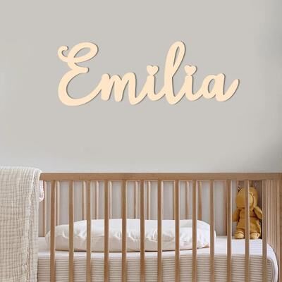 Uplift Essentials Personalized Wooden Name Sign Natural Wood Wall Decor For Modern Nurseries & Bespoke Kids Rooms 27.5 In (70 Cm)