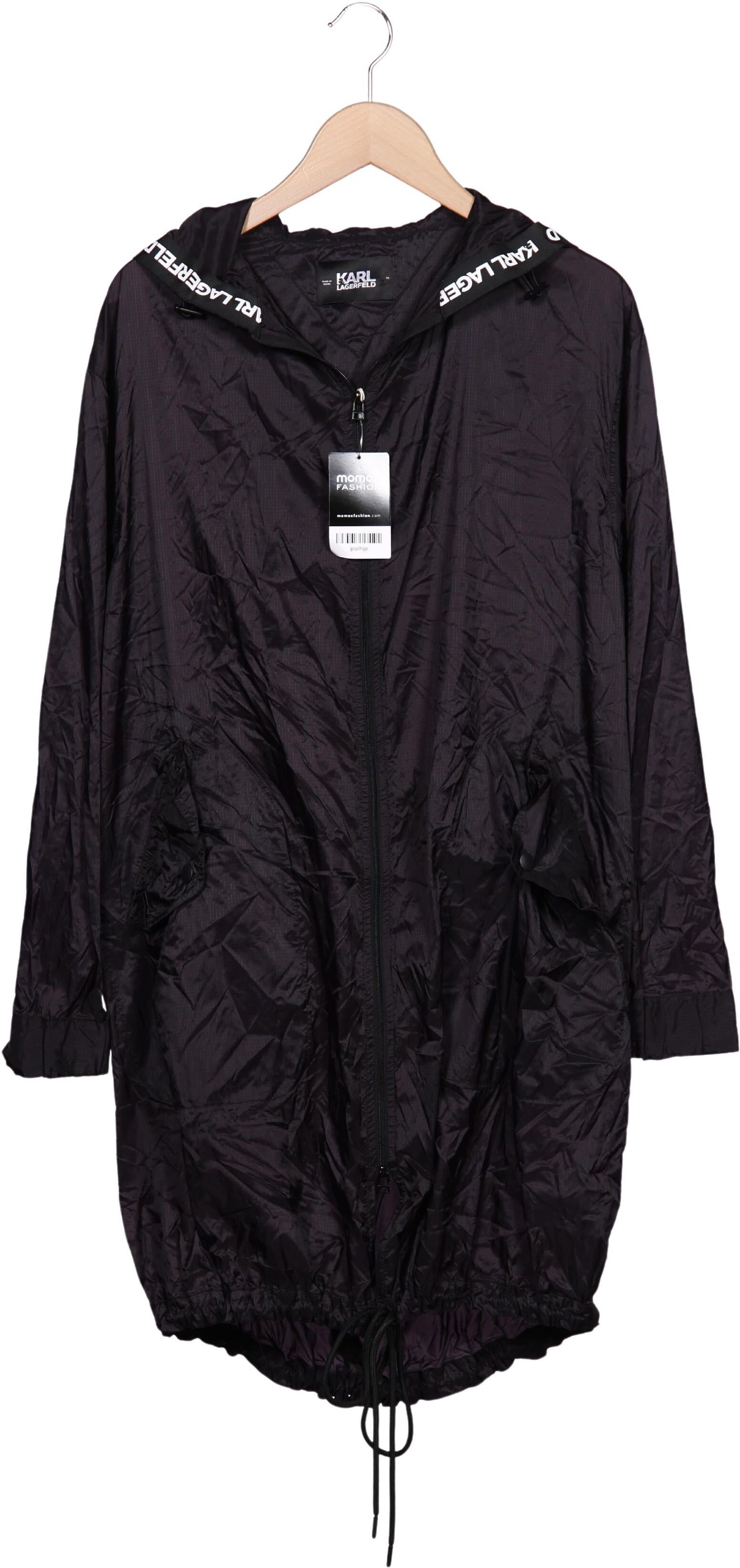 Karl by Karl Lagerfeld Damen Mantel, Schwarz, Gr. XS, Synthetik - Second Hand