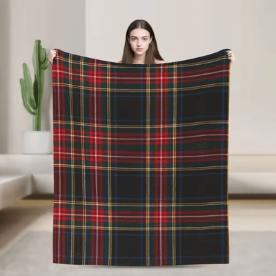Inspire Curations Royal Stewart Tartan Plaid Soft Fleece Throw Blanket 4 150x125cm 60x50in