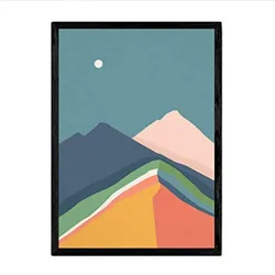 POSTER Bunte Nachtschnur A3 Schwarzer Rahmen