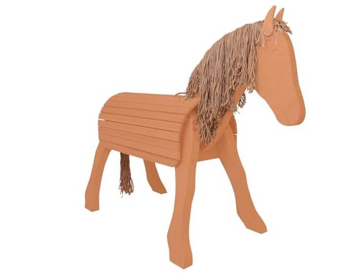Holz-Voltigierpferd L Holzpferd Beauty Outdoor-Spielzeug Draussen 7030 Farbe Kastanien
