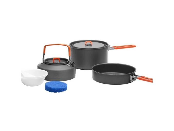 FireMaple Geschirr-Set Camping-Kochset für 2 Personen, antihaftbeschichtet, kompakt (7-tlg), Aluminium, für 2 Personen, Antihaftbeschichtet, kompakt, leicht