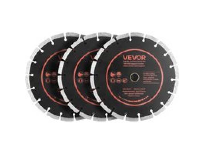 VEVOR Disque Diamant 230 mm Lot de 3, Disque à Tronçonner pour Scie à Béton, Brique, Maçonnerie, Pierre et Granit, Alésage de 22,2 mm, Segments Diamantés, Noyau en Acier 65Mn, Coupe à Sec et Humide