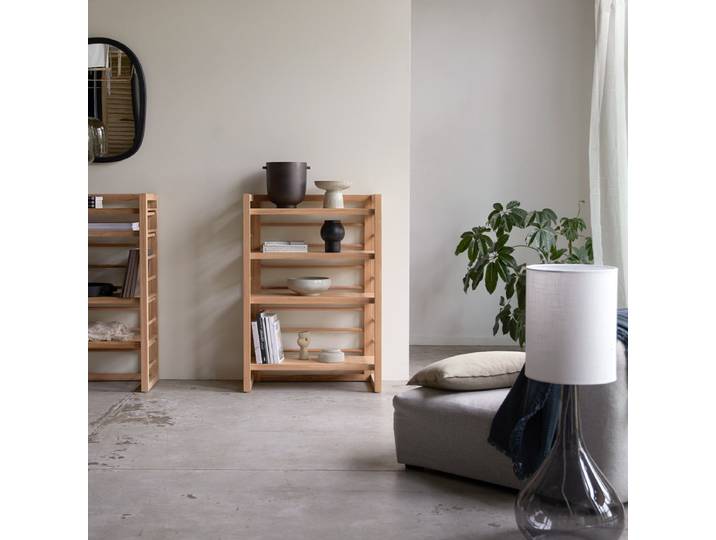 Niedriges Bücherregal aus massivem Teak - Natur - Teak