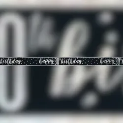 Banner schwarz & silber Zahl 30