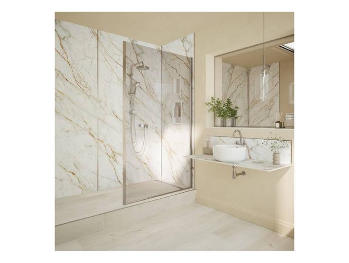 Wetwall Spritzschutz Alloy Norris Marble, Einfache Montage ohne Bohren