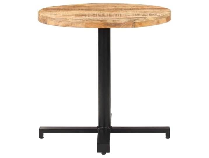 Bistrotisch, rund, aus unbehandeltem Mangoholz, mit Sockel aus schwarzem Eisen, 80 x 75 cm