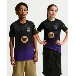 Nike Kinder Fan-Trikots ku.Arm Ki FC Barcelona 2026/27 Stadium Away Kobe Replika-Fußballtrikot mit Dri-FIT-Technologie (ältere Kinder), Größe S in Schwarz Schwarz