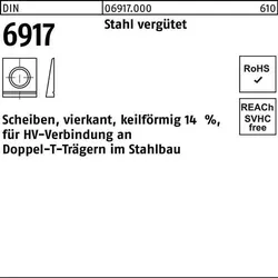 Unterlegscheibe DIN 6917 ÜH vierkant keilförmig 17 Stahl C45 1 Stück