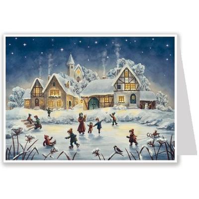 Postkarten-Adventskalender 'Eislauffreuden'