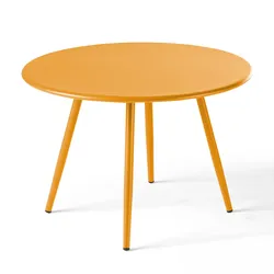 Oviala Business Runder Terrassen-Couchtisch aus gelbem Metall 40 cm