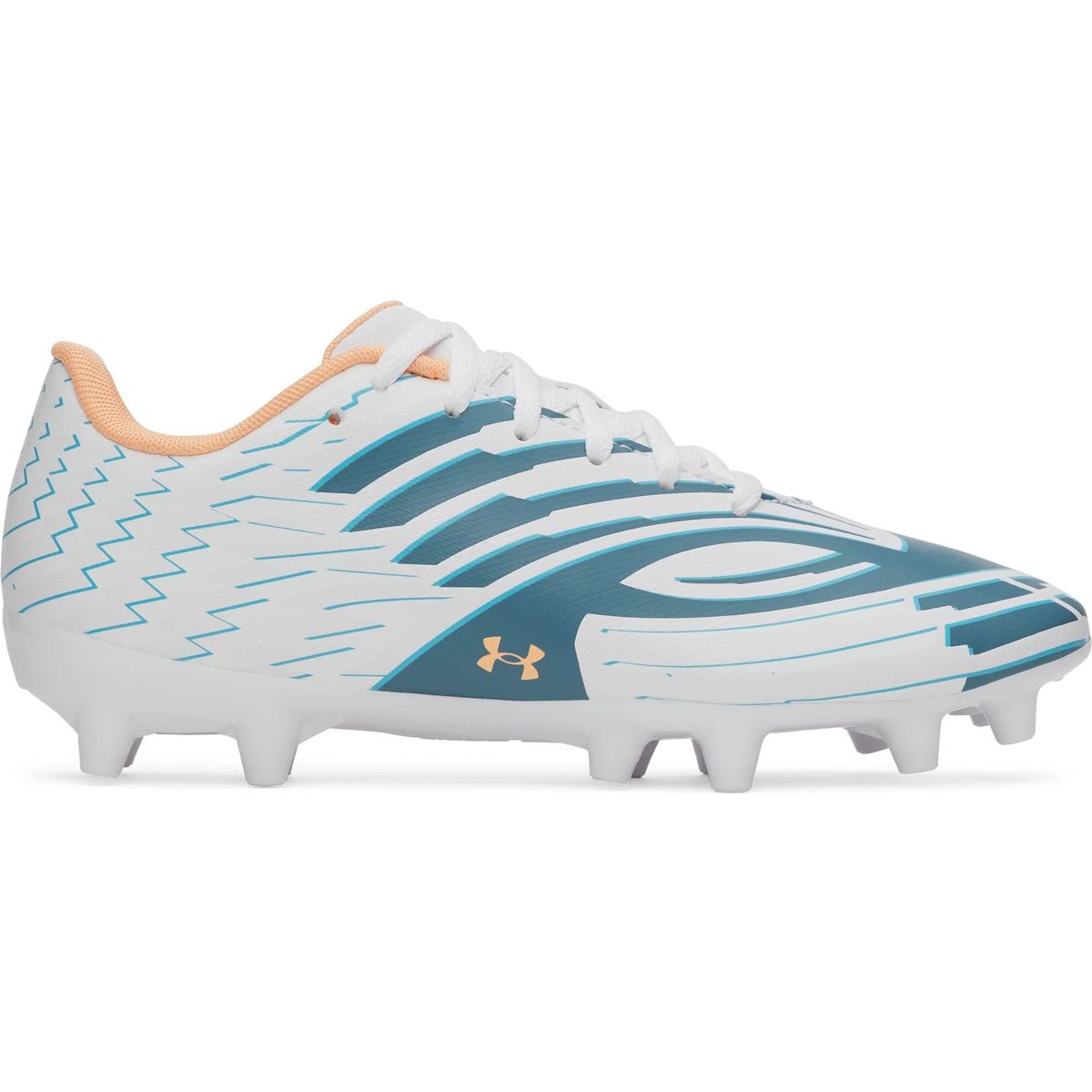 Under Armour Shadow Club 4 FG Jr white orange bloc (100) 6 6006237-100-6