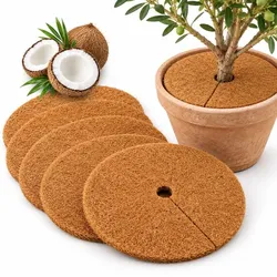 Relaxdays Kokosmatte Pflanzen Winterschutz 5er Set Hellbraun
