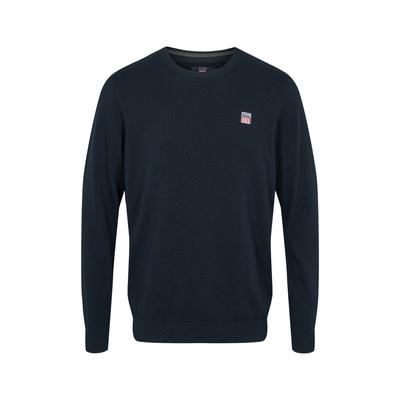 Strickpullover VINSON "VINSON Sweater VMJulian", Herren, Gr. L, schwarz sapphire, Obermaterial: 100% Baumwolle, Pullover Strickpullover