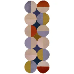 WOLLTEPPICH HALLEIN, mit Wellenmuster, Bunt, 80 x 230 cm