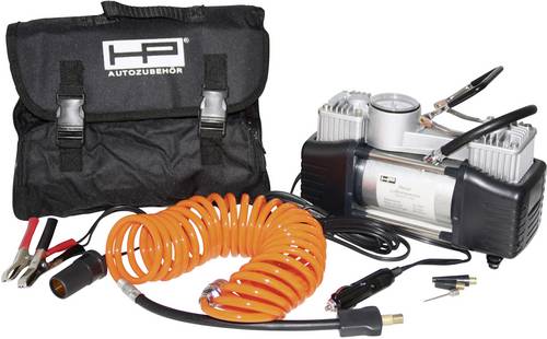 HP Autozubehör 21262 Kompressor 7 bar 2 Zylinder, Analoges Manometer, Aufbewahrungs-Box/-Tasche
