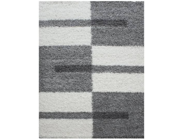 Tapis shaggy à motifs traits gris 80x250cm