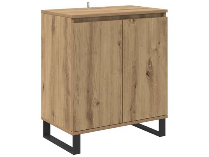 TEKGHUT Sideboard Artisan-Eiche 60 x 35 x 70 cm Holzwerkstoff Regale, Scharniertüren, quadratische Eisenbeine, Kratzfestigkeit, Wandbefestigung, trockenes Tuch