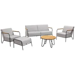Oviala Business 4-Sitzer Gartenmöbel aus Teakholz mit Couchtisch