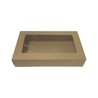 MONOUSO - Catering-Box Kraft-Kaft mit Fenster 41,9x26,7x7,1cm (50 Stück)